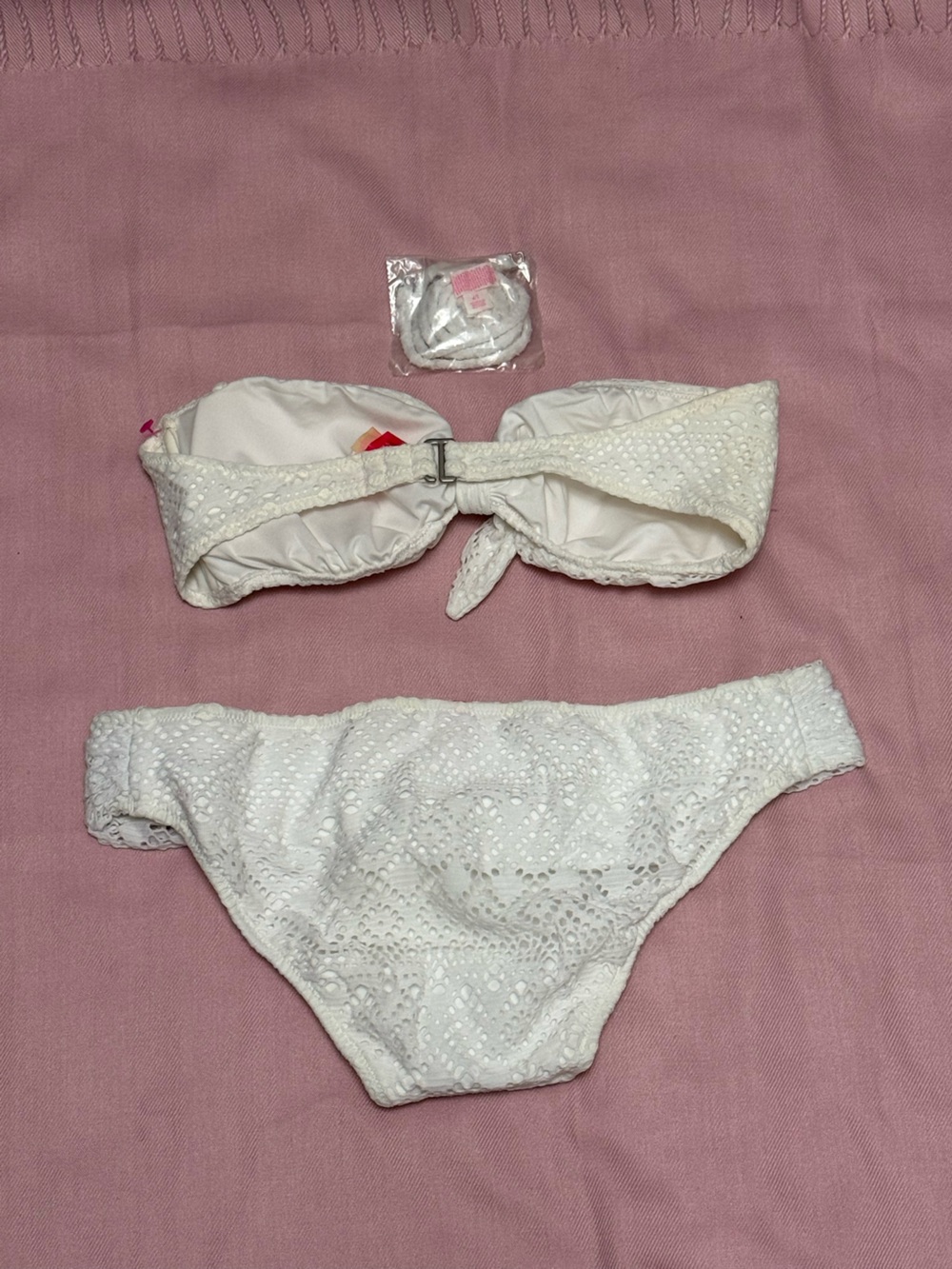 Victoria's Secret White Crochet Bandeau Bikini Set - Picture 4 of 5